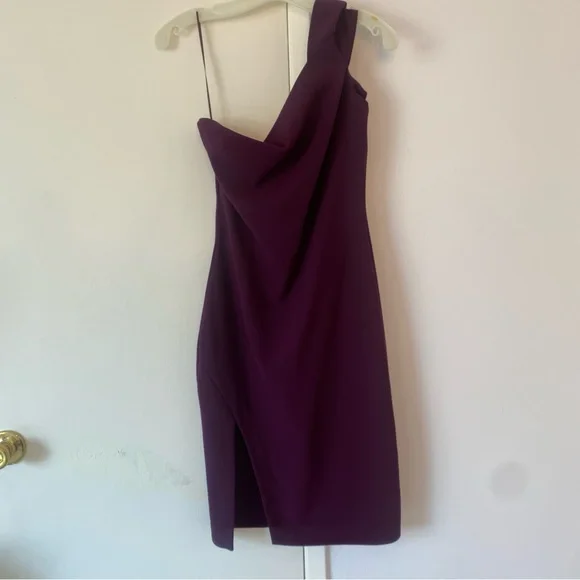 NWOT - Dark Purple One Shoulder Dress by LIKELY SIZE 6 - Picture 4 of 10